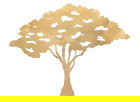 Decoratiune de perete Tree Plan , Mauro Ferretti, 82x63 cm, fier, auriu