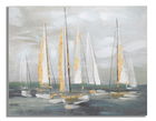 Tablou decorativ Gold Boat, Mauro Ferretti, 100x80 cm, canvas pictat manual, multicolor