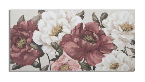 Tablou decorativ Red Flowy -A, Mauro Ferretti, 120x60 cm, canvas pictat manual, multicolor