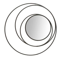 Oglinda decorativa Dark, Mauro Ferretti, Ø 80 cm, fier, negru