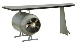 Birou Aviator, Mauro Ferretti, 181x70.5x71 cm, fier, negru/gri