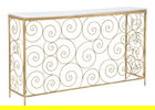Consola Spiral, Mauro Ferretti, 140x36x82 cm, fier, auriu