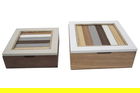 Set 2 cutii cu capac Lignes, Mauro Ferretti, MDF, multicolor