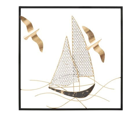 Decoratiune de perete Vela, Mauro Ferretti, 50x50 cm, fier, multicolor