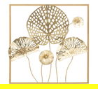 Decoratiune de perete Gold Flowers, Mauro Ferretti, 50x50 cm, fier, multicolor