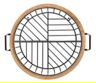Raft de perete Cebu, Mauro Ferretti, 72.5x18x65 cm, fier/ratan