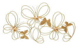 Suport pentru lumanari Butterflies, Mauro Ferretti, 61x12x34 cm, fier, auriu