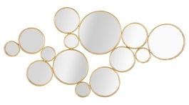 Decoratiune de perete Mirrors, Mauro Ferretti, 100x51.5 cm, fier, auriu