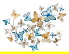 Decoratiune de perete Butterflies Light Blue, Mauro Ferretti, 132x95.5 cm, fier, multicolor