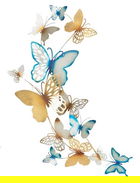 Decoratiune de perete Butterflies Light Blue, Mauro Ferretti, 59.5x111.5 cm, fier, multicolor