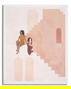 Tablou decorativ Lady -B, Mauro Ferretti, 80x100 cm, lemn pin/canvas pictat manual