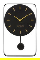 Ceas de perete Simple Life, Mauro Ferretti, 40.5x65.5 cm, fier, negru