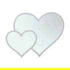 Oglinda de perete Double Heart, Mauro Ferretti, 65x50 cm, fier, alb