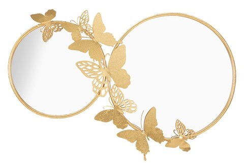 Oglinda de perete Farfalle Gold, Mauro Ferretti, 81x52.5 cm, fier, auriu
