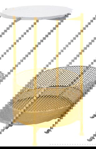 Masuta de cafea Basket, Mauro Ferretti, Ø 35x62 cm, fier, auriu