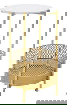 Masuta de cafea Basket, Mauro Ferretti, Ø 35x62 cm, fier, auriu
