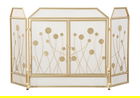 Protectie pentru semineu Spark Glam, Mauro Ferretti, 113x11.5x60.5 cm, fier, auriu