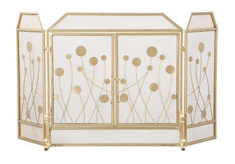 Protectie pentru semineu Spark Glam, Mauro Ferretti, 113x11.5x60.5 cm, fier, auriu