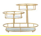 Platou decorativ Levels -B, Mauro Ferretti, 36x22.5x27 cm, fier, auriu