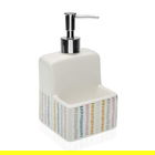 Dozator pentru detergent de vase cu suport pentru burete, Versa, Corduroy, 9.8 x 19 cm, ceramica, multicolor