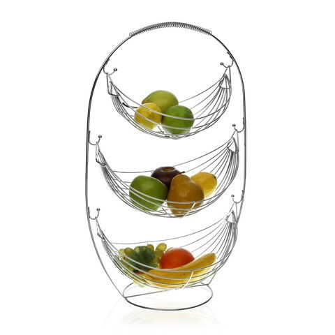 Cos cu 3 niveluri pentru fructe Versa, 36 x 27 x 59 cm, metal