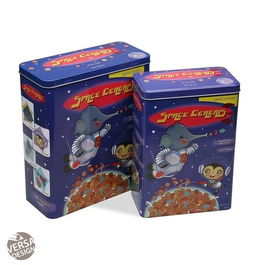 Set 2 cutii pentru biscuiti Space, Versa, 23.4x10.5x26.5 cm, metal