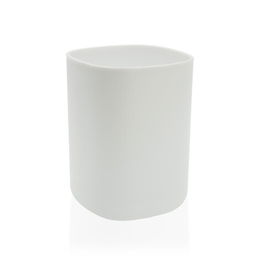 Suport periute si pasta de dinti Eliz, Versa, 10.5x7.8x7.8 cm, polipropilena, alb/negru