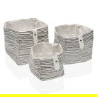Set 3 cosuri de depozitare Black Line, Versa, 14x14x14 cm, poliester