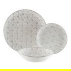 Serviciu de masa 18 piese Rombos, Versa, portelan, gri