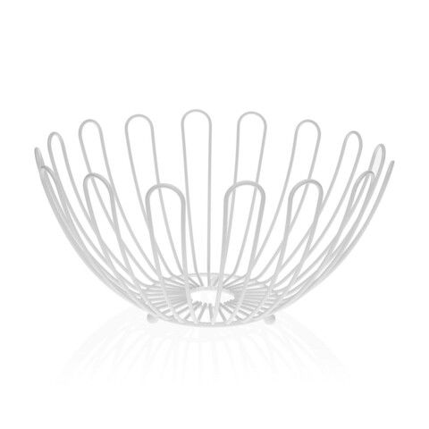 Cos pentru fructe Glenn, Versa, 26 x 26 x 14 cm, otel, alb