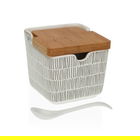 Zaharnita cu capac si lingurita New Lines, Versa, 8.8 x 8.8 x 8.5 cm, ceramica