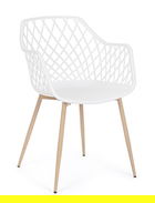Scaun Optik, Bizzotto, polipropilena, 58x54x85.5 cm, alb