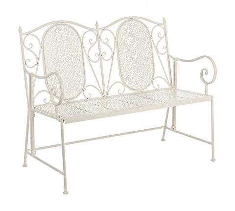 Banca de gradina Giselle, Bizzotto, 115x60x92 cm, otel, crem