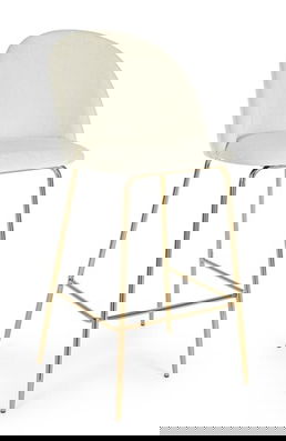 Scaun de bar Carry, Bizzotto, catifea, 51x55x105 cm, alb