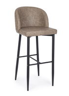 Scaun de bar Chris, Bizzotto, piele ecologica, 47x52x105 cm, grej