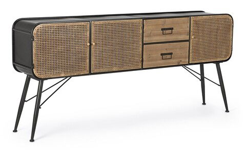 Bufet inferior Elton, Bizzotto, 180 x 34 x 84 cm, otel/lemn de brad
