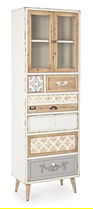 Vitrina Aurelie, Bizzotto, 60 x 35 x 183 cm, lemn de brad