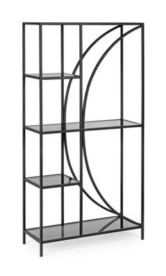 Biblioteca Korvet, Bizzotto, 66 x 26 x 131 cm, otel/sticla temperata