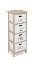 Comoda Numbers, Bizzotto, 26 x 32 x 80 cm, lemn de paulownia