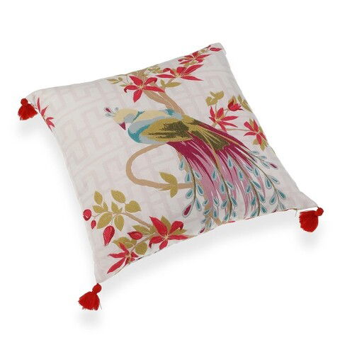 Perna decorativa Bird Pink, Versa, 45 x 45 cm, poliester