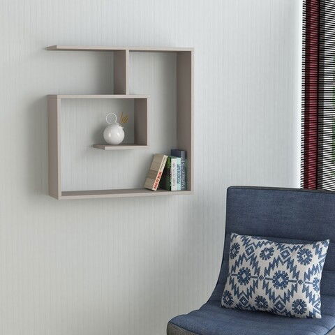 Raft pentru perete Lady, Decortie, 75x22x75 cm, cafeniu