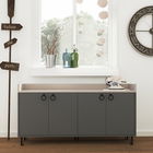 Consola, Decortie, Dea, 140 x 80 x 36 cm, pal melaminat, antracit/mocha