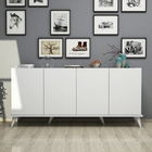 Consola, Mezza, Elegante 1602, 180 x 80.8 x 45 cm, pal melaminat, alb