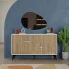 Consola, Decortie, Spark, 140 x 79.3 x 35 cm, pal melaminat, alb/stejar