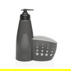 Dozator detergent lichid cu suport burete Ellis, Versa, 13 x 7 x 19 cm, polipropilena, gri