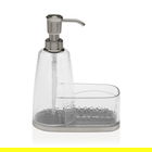 Dozator detergent lichid cu suport burete Hollis, Versa, 16 x 8 x 19.5 cm, polistiren, transparent