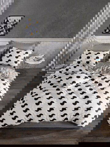 Lenjerie de pat dubla King (EU) Mixpuan - Grey, Eponj Home, 3 piese, 260x220 cm, amestec bumbac, multicolor