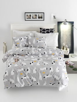 Lenjerie de pat dubla King (IT) Liana - Grey, Mijolnir, 3 piese, 250x200 cm, bumbac ranforce, multicolor