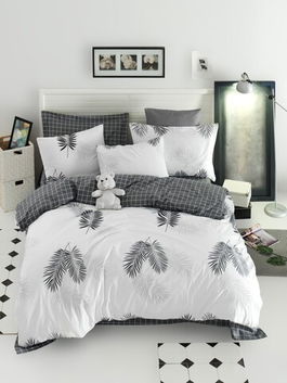 Lenjerie de pat dubla King (IT) Pipong - White, Grey, Mijolnir, 3 piese, 250x200 cm, bumbac ranforce, multicolor