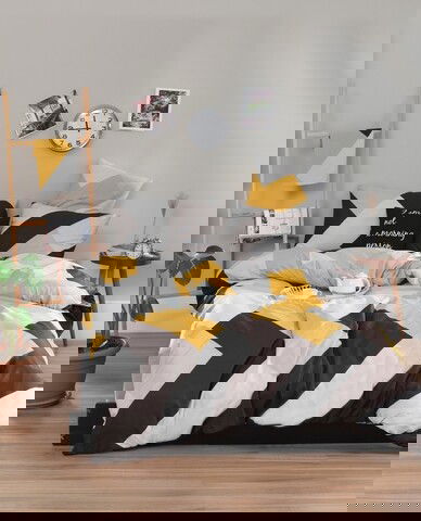 Lenjerie de pat dubla King (EU) Ufki, Mijolnir, 3 piese, 260x220 cm, bumbac ranforce, multicolor